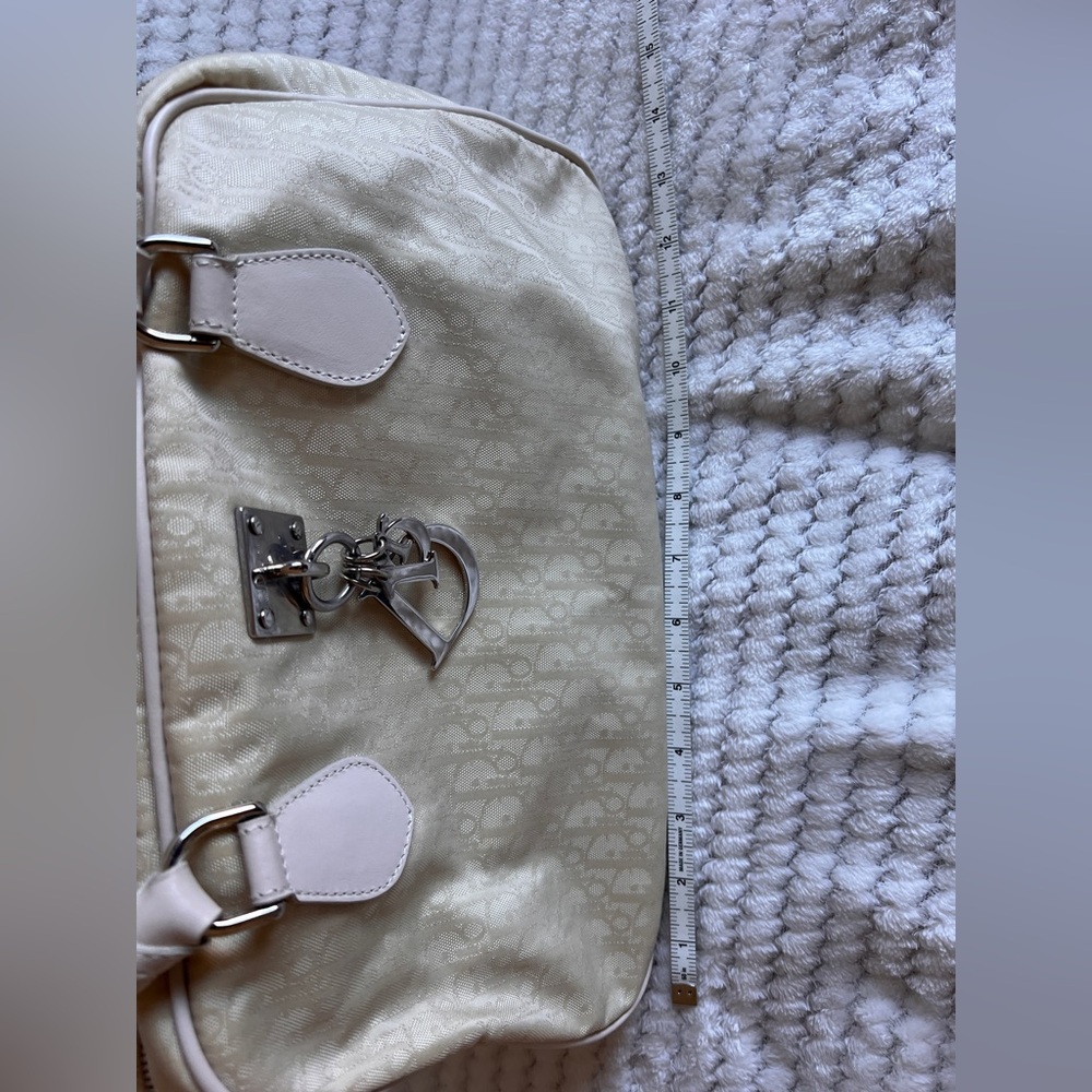Christian Dior Trotter Handbag Beige Logo Charm Vintage - Picture 6 of 15